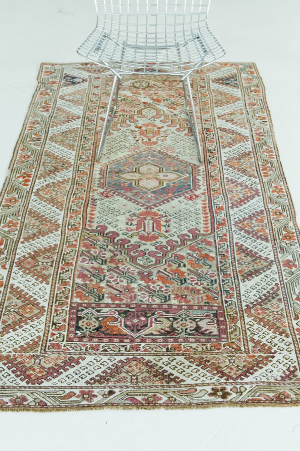 Vintage Turkish Anatolian Rug - hand-knotted in Turkey - close-up of weave texture and pile [#86]