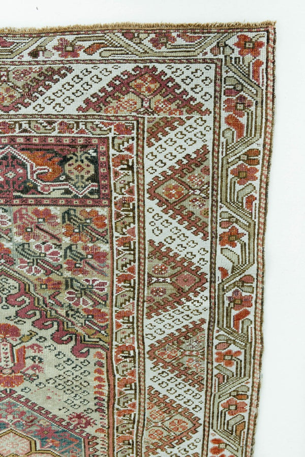 Vintage Turkish Anatolian Rug - hand-knotted in Turkey - full length showing color variation [#86]