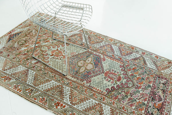 Vintage Turkish Anatolian Rug - hand-knotted in Turkey - detailed border and fringe [#86]