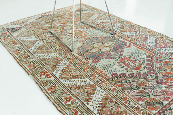 Vintage Turkish Anatolian Rug - hand-knotted in Turkey - overhead flat lay view [#86]