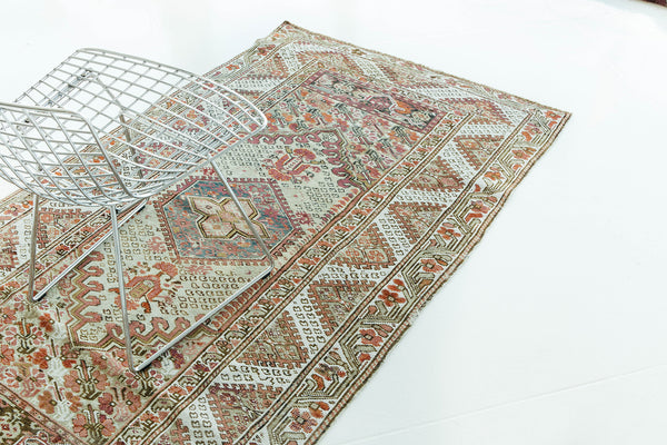 Vintage Turkish Anatolian Rug - hand-knotted in Turkey - styled in room setting [#86]