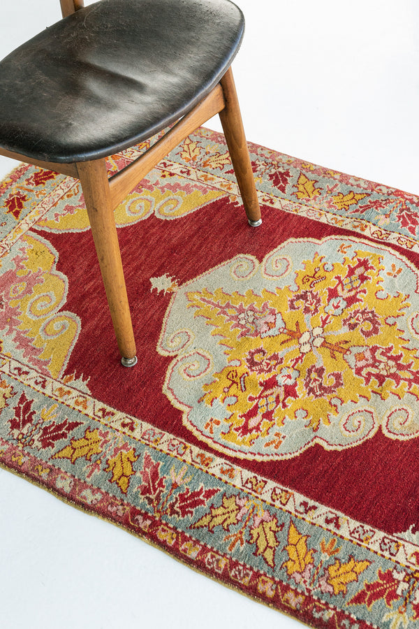 Vintage Turkish Anatolian Rug - hand-knotted in Turkey - styled in room setting [#84]