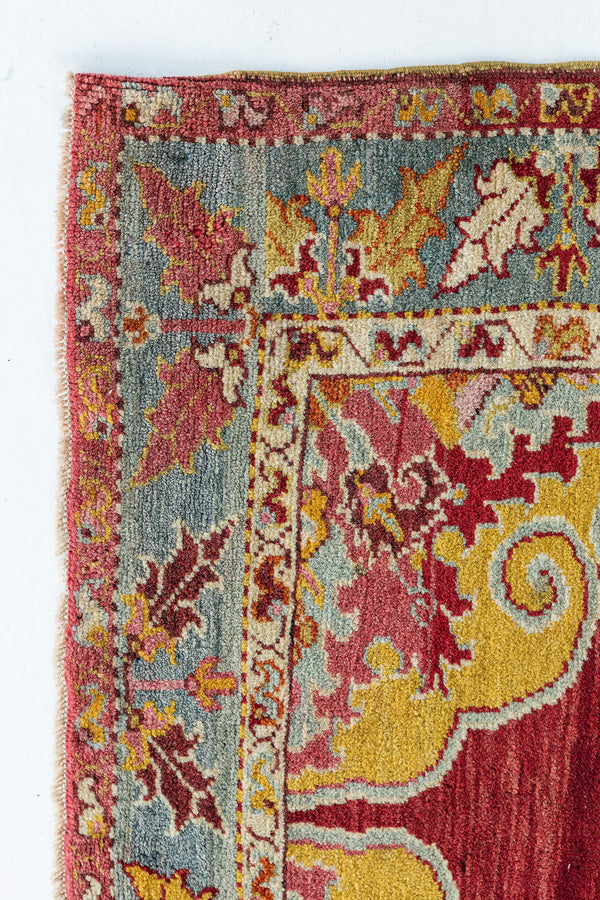 Vintage Turkish Anatolian Rug - hand-knotted in Turkey - full length showing color variation [#84]