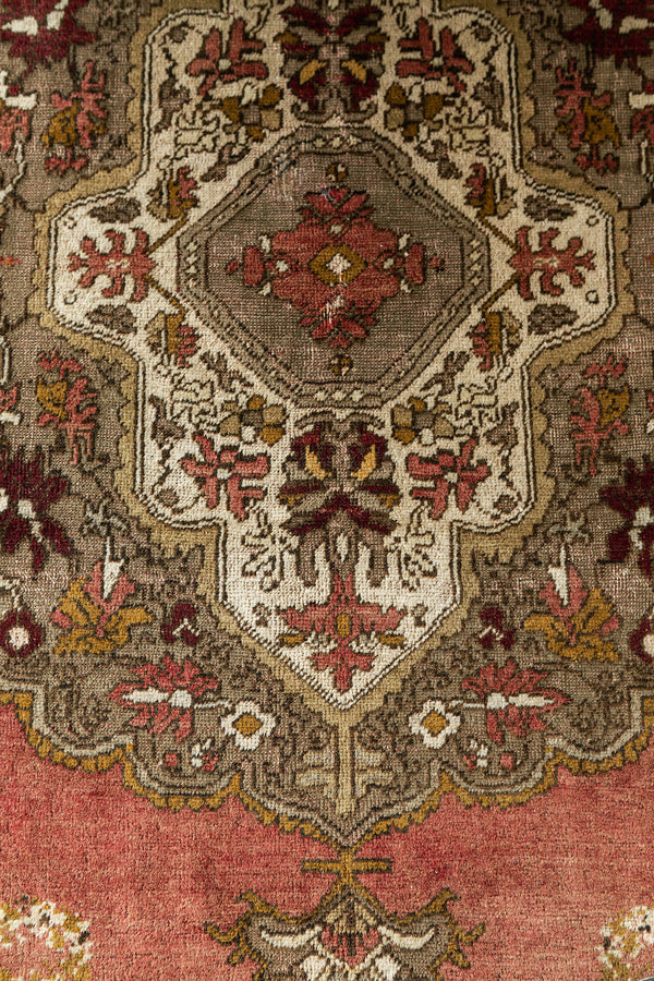 Vintage Turkish Anatolian Rug - hand-knotted in Turkey - detailed border and fringe [#83]