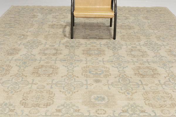 18th Century Khotan Revival Rug - 18th-century, East Turkestan Khotan - overhead flat lay view [#1]