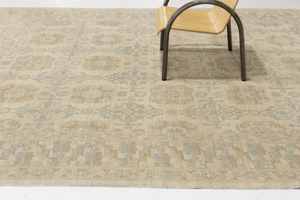 18th Century Khotan Revival Rug - 18th-century, East Turkestan Khotan - corner detail highlighting craftsmanship [#1]