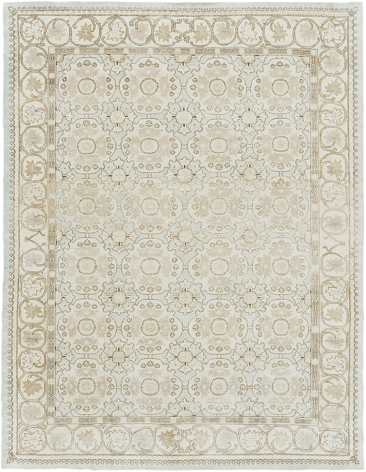 Vintage Style Arts and Crafts Design Rug - one-of-a-kind handmade area rug [#7]