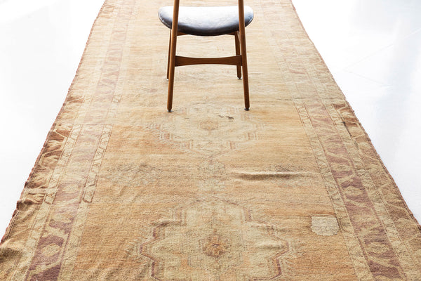 Vintage Turkish Anatolian Runner - hand-knotted in Turkey - overhead flat lay view [#18]