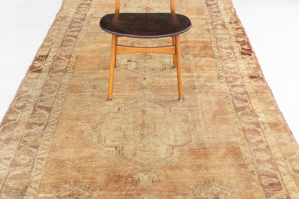 Vintage Turkish Anatolian Runner - hand-knotted in Turkey - close-up of weave texture and pile [#18]
