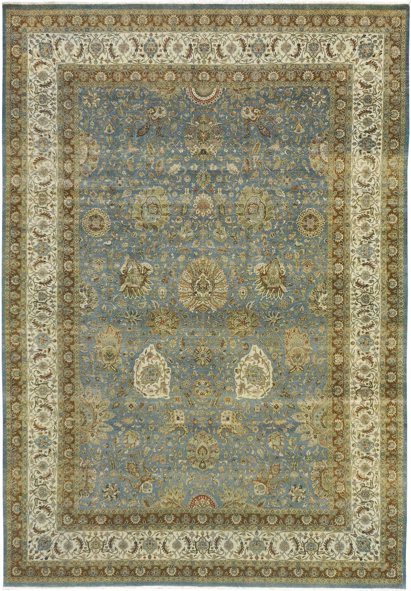 Natural Dye Tabriz Hajijalili Allover Design Rug