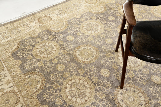 Natural Dye Tabriz Allover Design Rug D5558