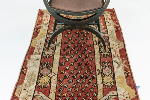 Vintage Turkish Anatolian Rug - hand-knotted in Turkey - styled in room setting [#111]