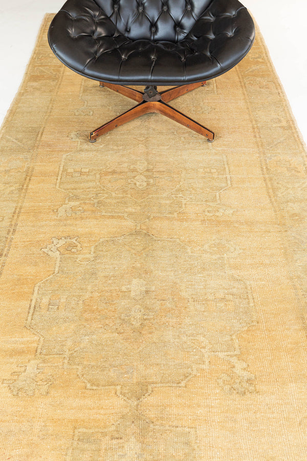 Vintage Turkish Anatolian Runner - hand-knotted in Turkey - overhead flat lay view [#16]