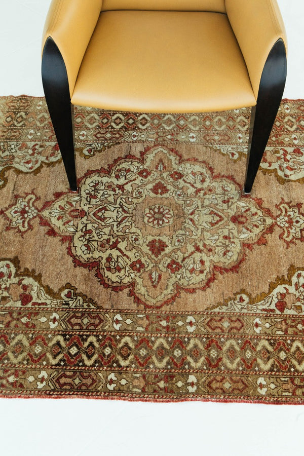 Vintage Turkish Anatolian - hand-knotted in Turkey - overhead flat lay view [#10]
