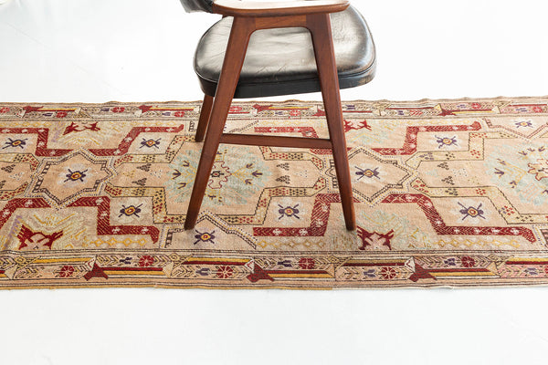 Antique Turkish Anatolian Runner - hand-knotted in Turkey - full length showing color variation [#2]