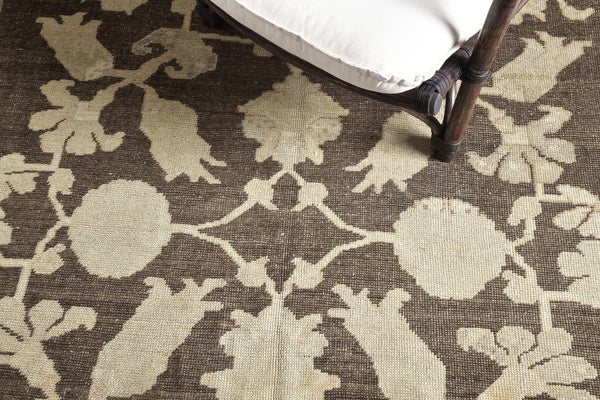 Overdye Vintage Turkish Anatolian Rug - hand-knotted in Turkey - close-up of weave texture and pile