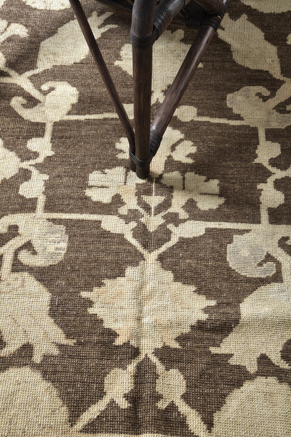 Overdye Vintage Turkish Anatolian Rug - hand-knotted in Turkey - detailed border and fringe