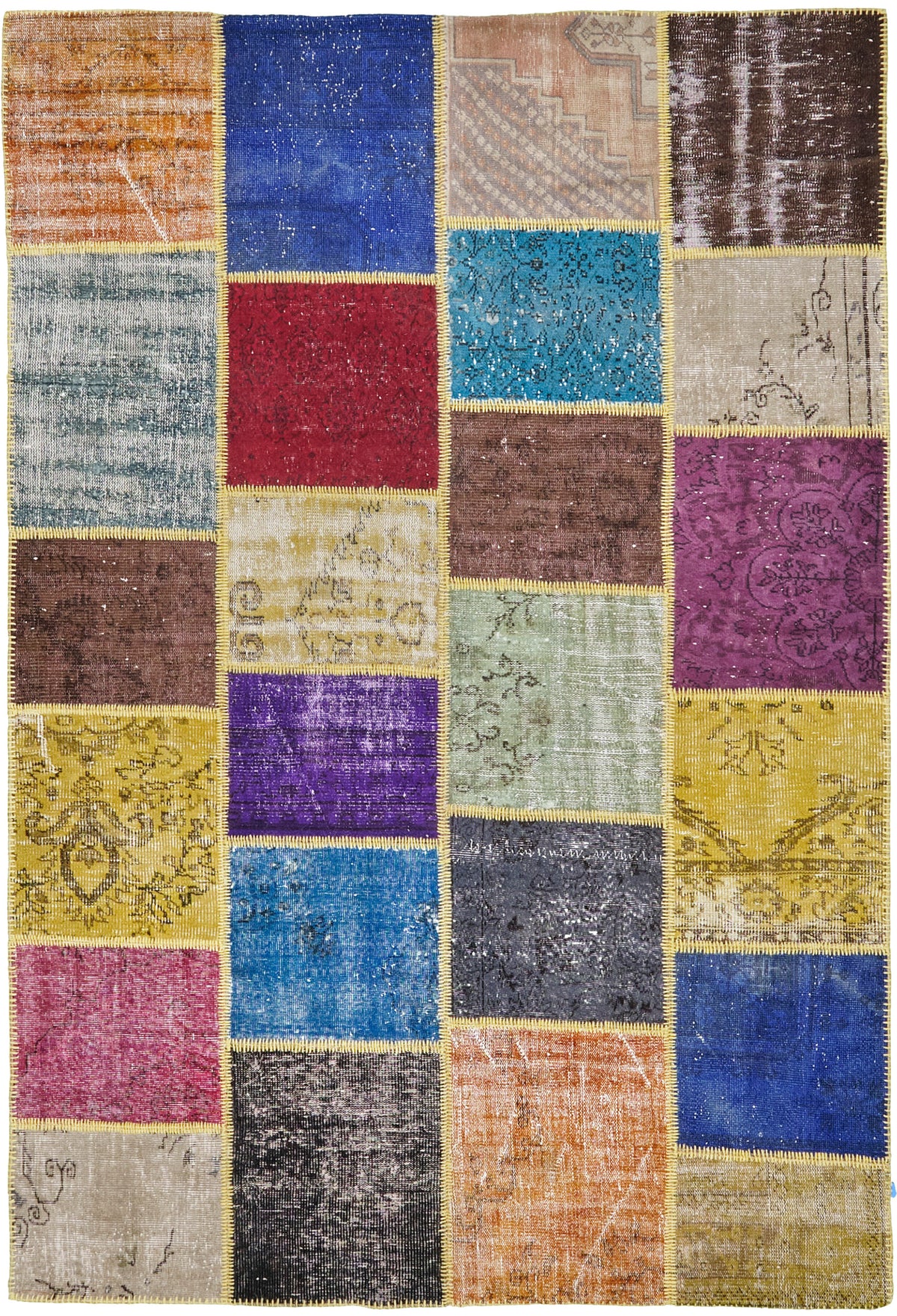 Vintage Turkish Patchwork - upcycled patchwork, hand-knotted in Turkey - one-of-a-kind handmade area rug [#2]