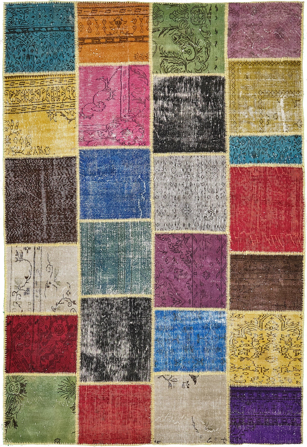 Vintage Turkish Patchwork - upcycled patchwork, hand-knotted in Turkey - one-of-a-kind handmade area rug [#1]
