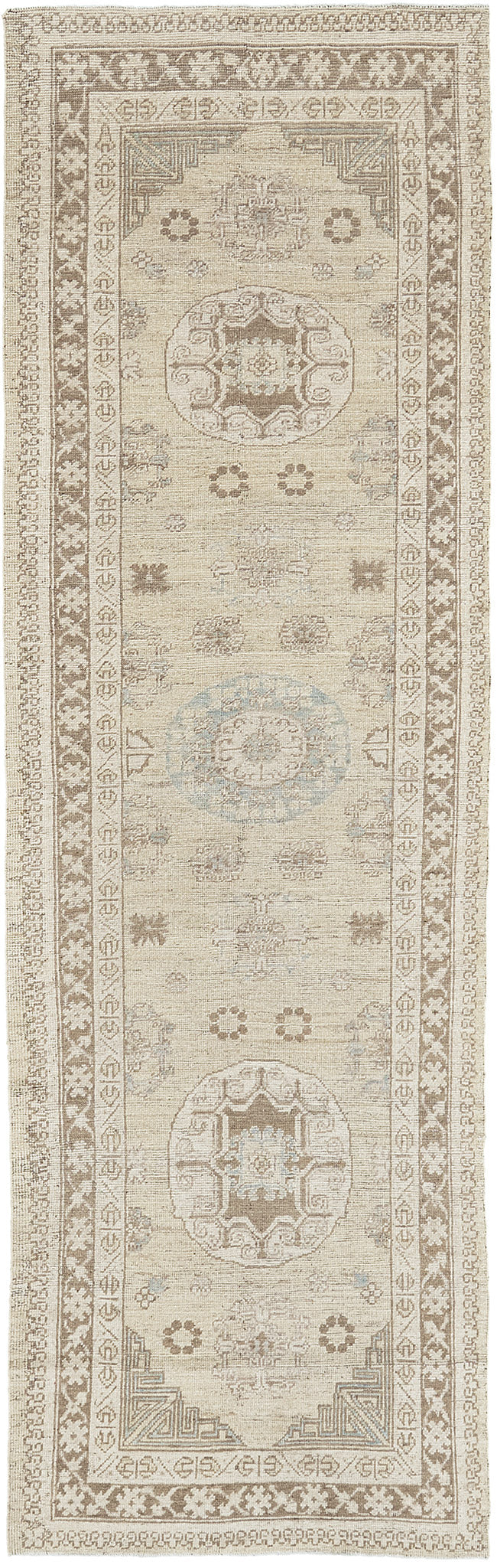 18th Century Khotan Design Revival Runner - 18th-century, East Turkestan Khotan - one-of-a-kind handmade area rug [#3] (2)