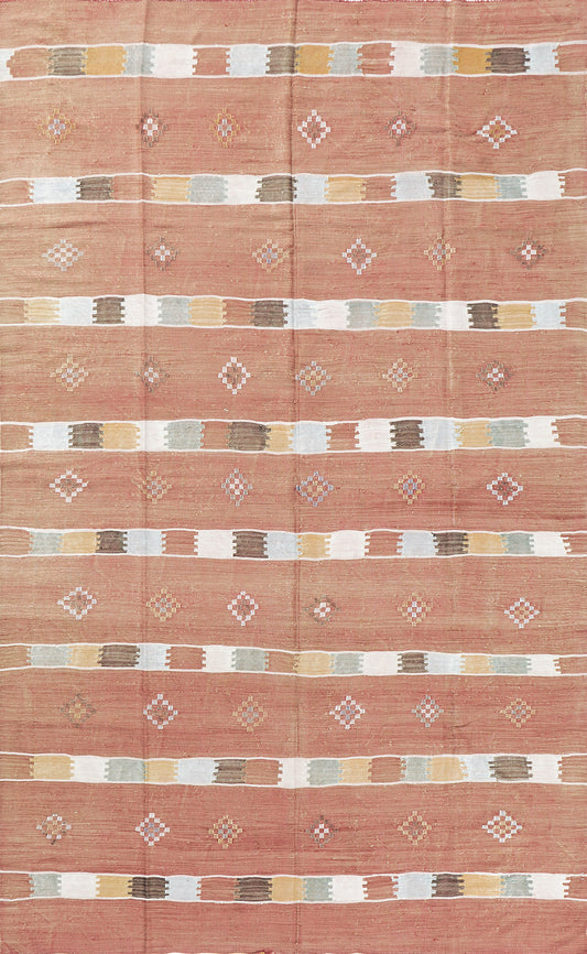 Vintage Style African Tribal Flat Weave Kilim
