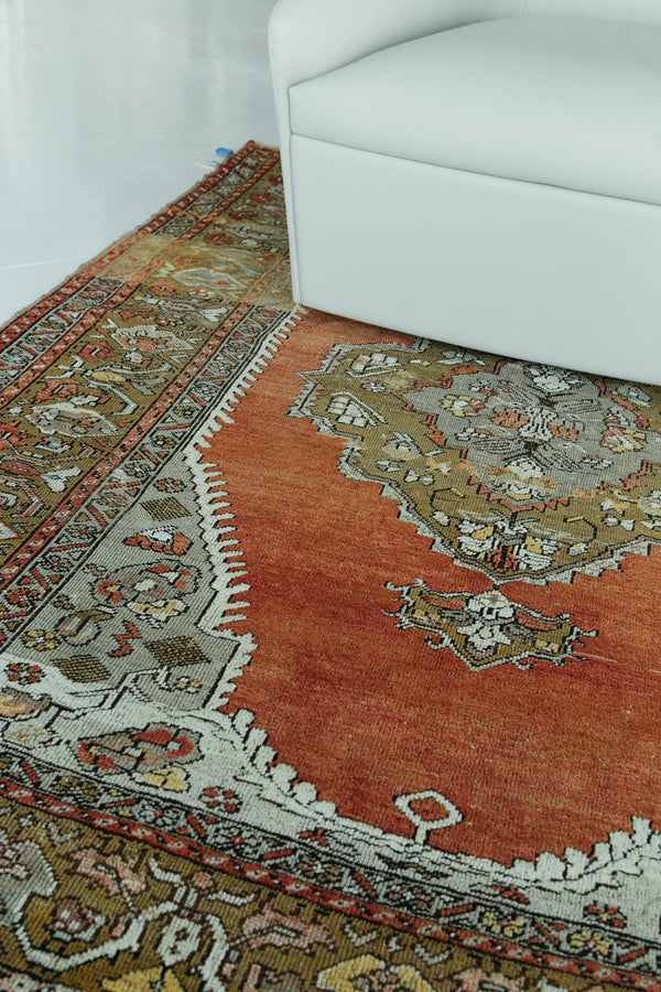 Vintage Turkish Anatolian Rug - hand-knotted in Turkey - overhead flat lay view [#72]