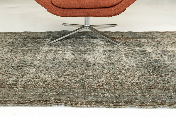Overdyed Vintage Turkish Anatolian Rug - hand-knotted in Turkey - close-up of weave texture and pile [#10]