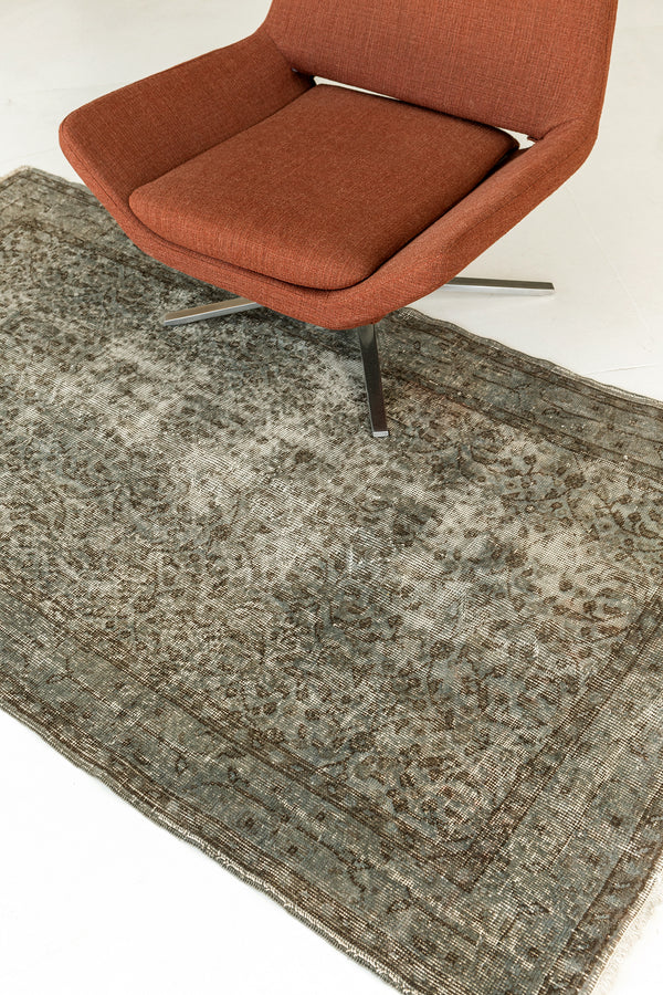 Overdyed Vintage Turkish Anatolian Rug - hand-knotted in Turkey - styled in room setting [#10]