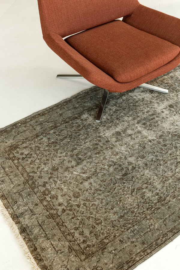 Overdyed Vintage Turkish Anatolian Rug - hand-knotted in Turkey - overhead flat lay view [#10]