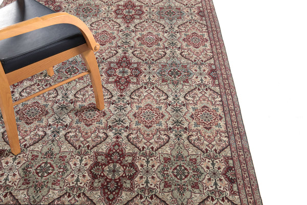 Antique Turkish Sivas Rug - hand-knotted in Turkey - styled in room setting [#1]