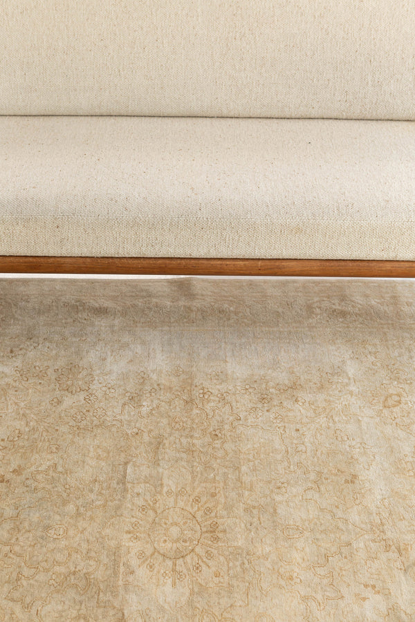 Vintage Turkish Pure Silk Sivas Rug - hand-knotted in Turkey - overhead flat lay view