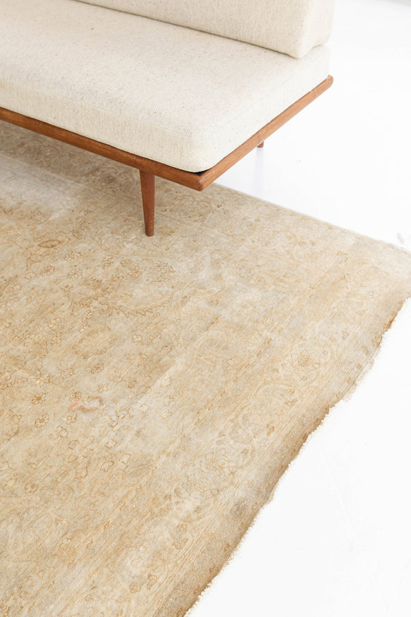 Vintage Turkish Pure Silk Sivas Rug - hand-knotted in Turkey - full length showing color variation