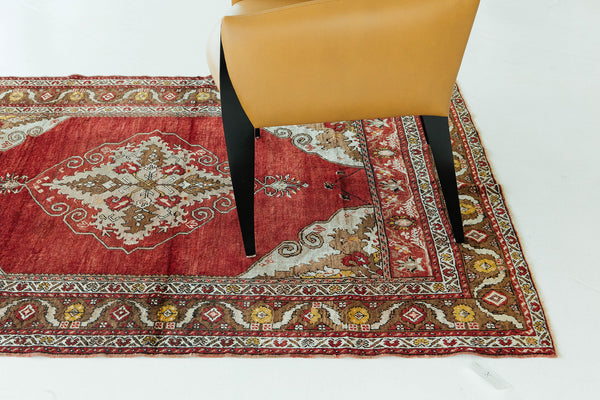 Vintage Turkish Anatolian Rug - hand-knotted in Turkey - detailed border and fringe [#17]