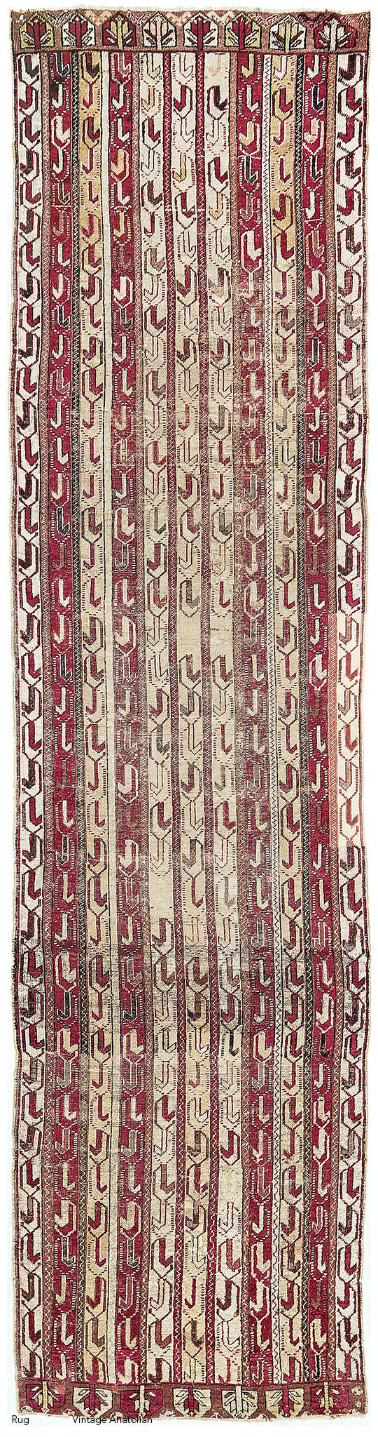 Antique Turkish Anatolian Runner - hand-knotted in Turkey - one-of-a-kind handmade area rug [#1]