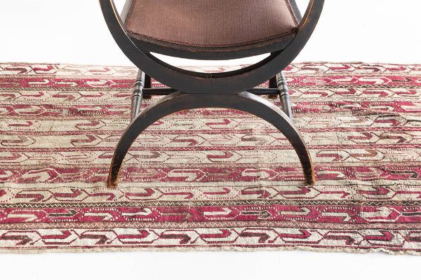 Antique Turkish Anatolian Runner - hand-knotted in Turkey - close-up of weave texture and pile [#1]
