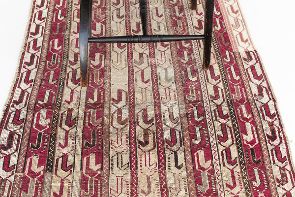 Antique Turkish Anatolian Runner - hand-knotted in Turkey - detailed border and fringe [#1]