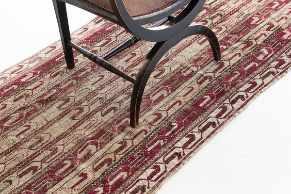 Antique Turkish Anatolian Runner - hand-knotted in Turkey - styled in room setting [#1]