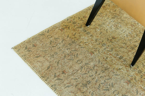 Overdyed Vintage Turkish Anatolian Square Rug - hand-knotted in Turkey - overhead flat lay view