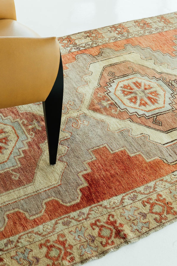 Vintage Turkish Anatolian Runner - hand-knotted in Turkey - close-up of weave texture and pile [#8]
