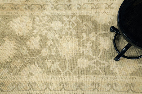 Turkish Oushak Revival Rug - hand-knotted in Turkey - full length showing color variation [#18]