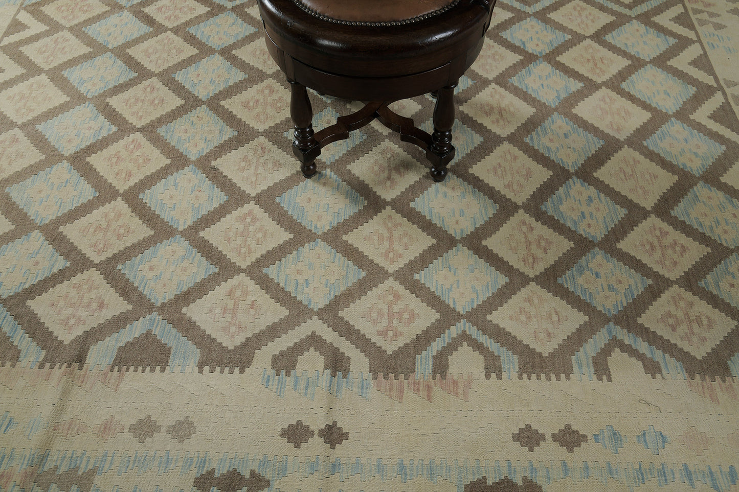 Vintage Style Tribal Natural Dye Flat Weave Kilim