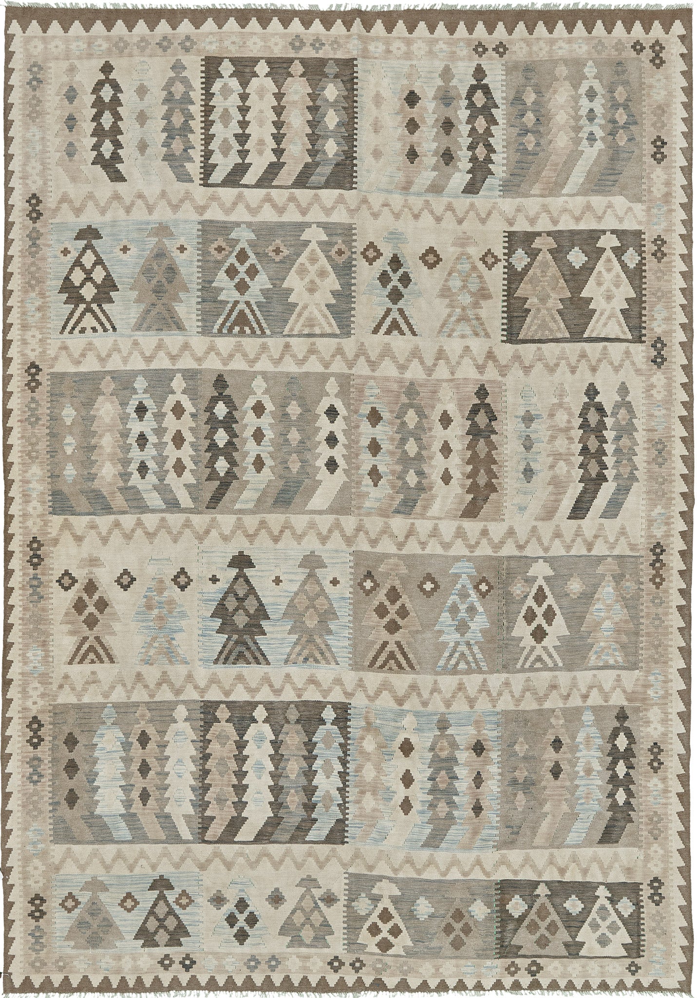 Vintage Style Tribal Natural Dye Flat Weave Kilim