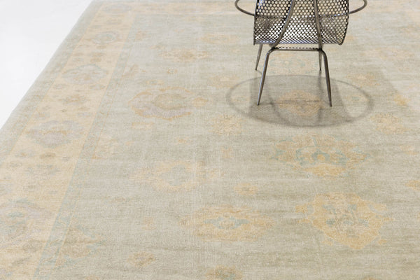 Antique Turkish Oushak Revival Rug - hand-knotted in Turkey - full length showing color variation