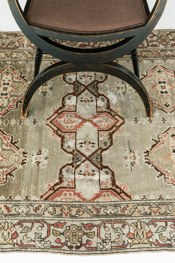 Vintage Turkish Anatolian Rug - hand-knotted in Turkey - overhead flat lay view [#59]