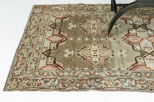 Vintage Turkish Anatolian Rug - hand-knotted in Turkey - styled in room setting [#59]