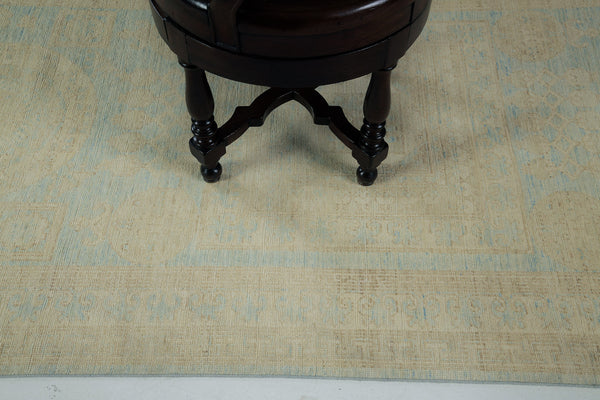 Vintage Style Safira Collection Khotan Design Runner - East Turkestan Khotan - close-up of weave texture and pile [#2]