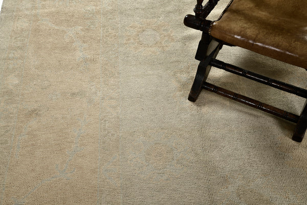 Turkish Oushak Revival Rug - hand-knotted in Turkey - styled in room setting [#9]