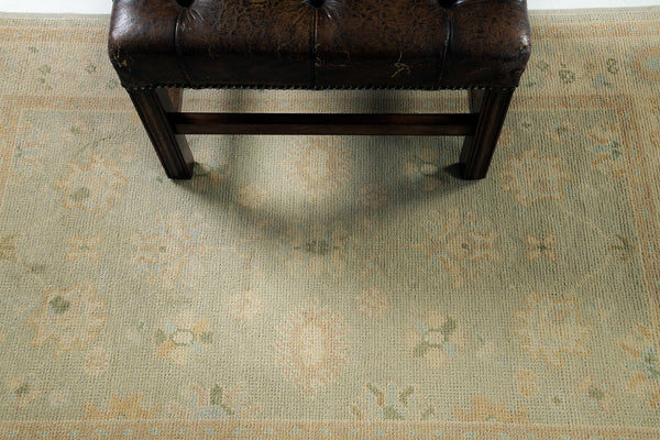 Turkish Oushak Revival Rug - hand-knotted in Turkey - detailed border and fringe [#13]