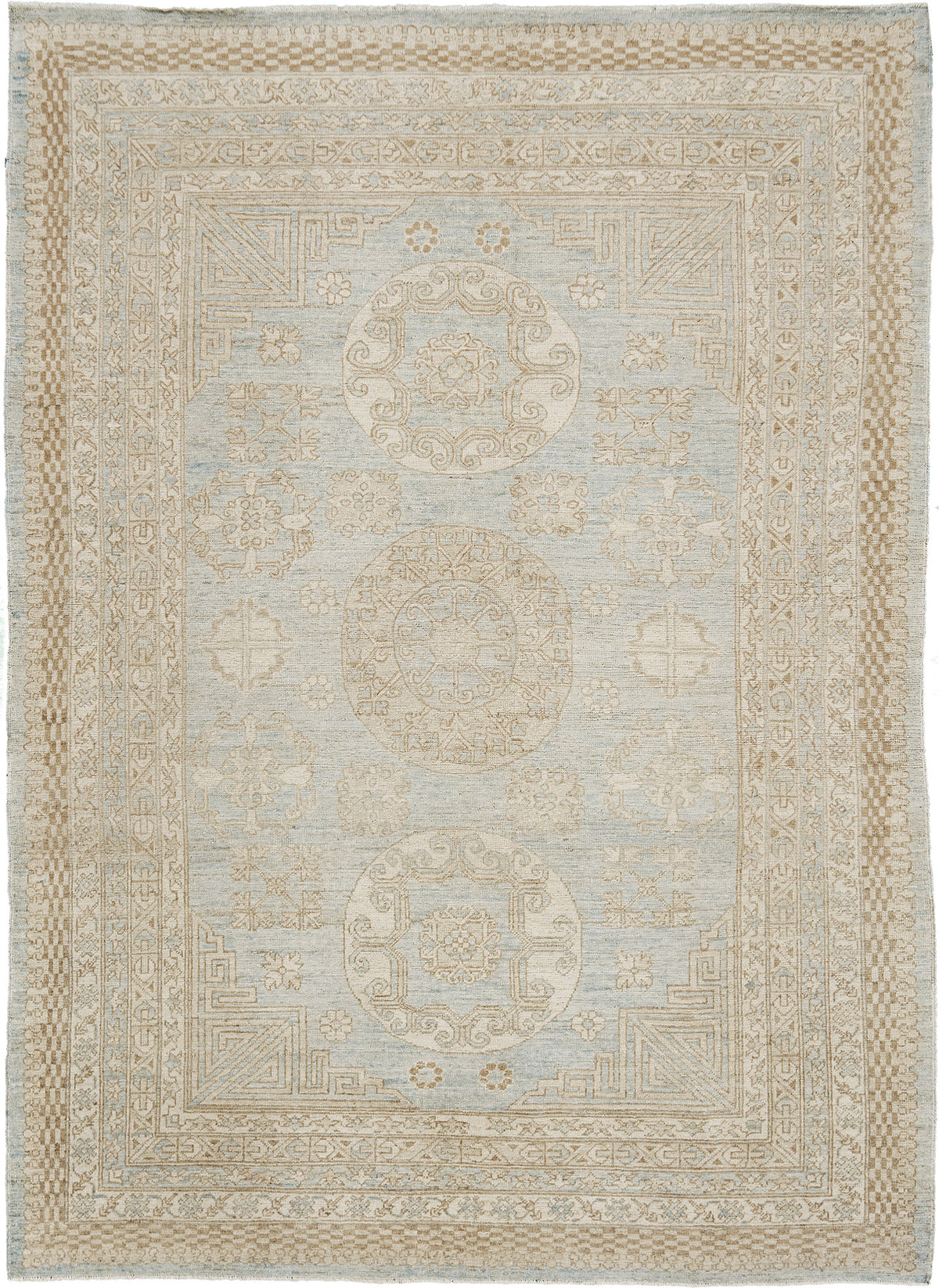 18th Century Khotan Design Revival Safira - 18th-century, East Turkestan Khotan - one-of-a-kind handmade area rug [#1] (3)