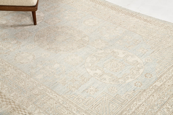 18th Century Khotan Design Revival Safira - 18th-century, East Turkestan Khotan - styled in room setting [#1]